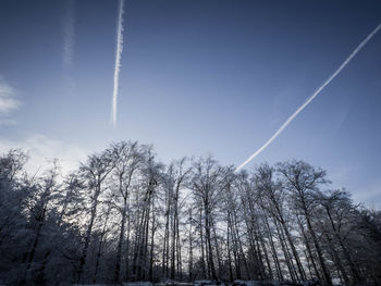 Low angle view of vapor trail in sky