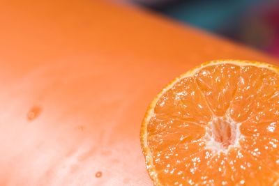 Close-up of orange on table