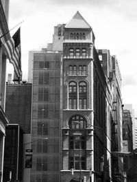 Low angle view of modern building against sky