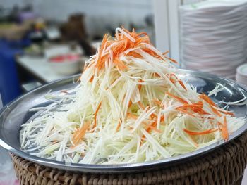 Close-up of rice in bowl on table