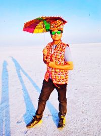 Full length of child standing on beach