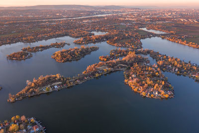 Hungary - kavicsos lake is lokated near budapest, here are many small islands with fishermans houses