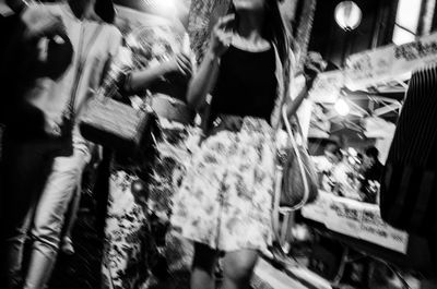 Blurred motion of person at night