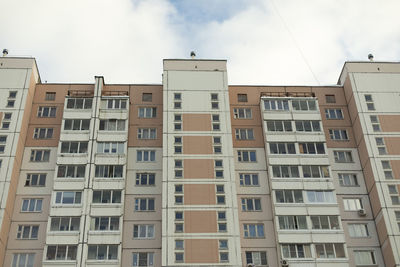 Building with windows. urban development. lots of apartment building. view of house in modern times.