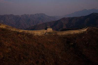 Aerial view of great wall of china