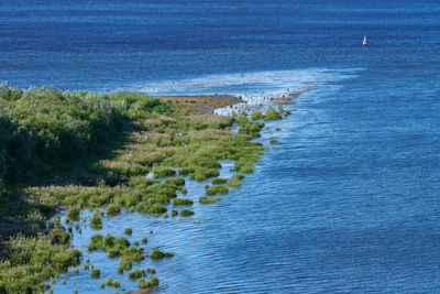 High angle view of sea shore