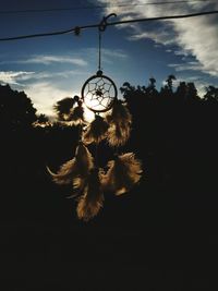 View of swing hanging from tree