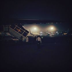 Illuminated lights at night
