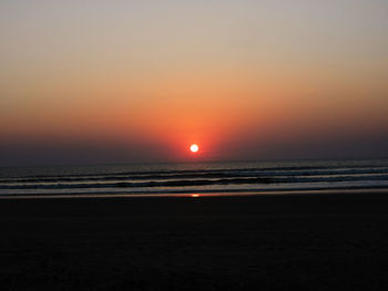 Scenic view of sea during sunset