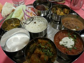Close-up of meal served in plate