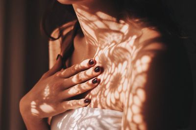 Close-up of a woman hand