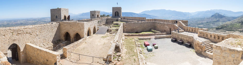 High angle view of old ruins