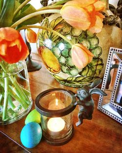 Close-up of food on table