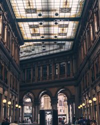 Low angle view of illuminated ceiling in building