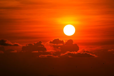 Scenic view of dramatic sky during sunset