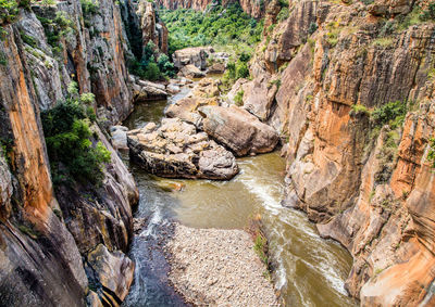 Scenic view of waterfall