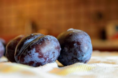 Close-up of fruits on table