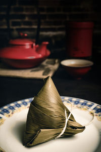 Zongzi is a delicacy that chinese people must eat during the dragon boat festival 