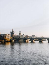 Bridge over river against sky