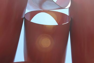 Low angle view of red object