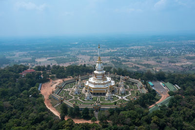 High angle view of townscape against sky