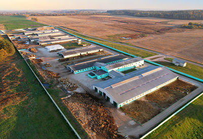 High angle view of agricultural field