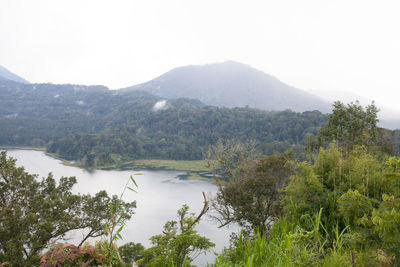 Scenic view of lake and mountains