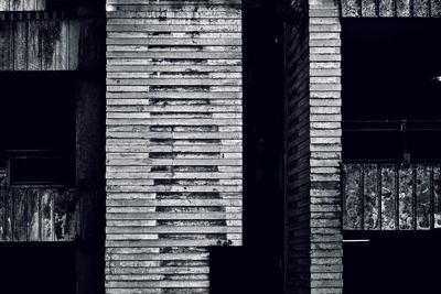Low angle view of window on building wall