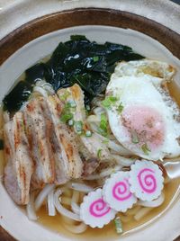 High angle view of food in bowl