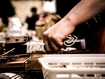 Close-up of man working