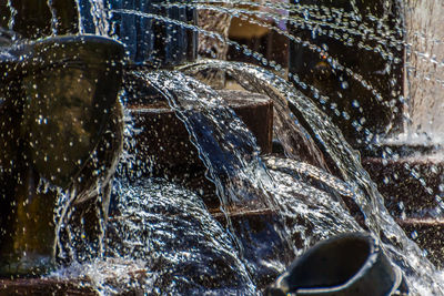 Water splashing in fountain