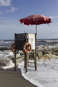 Rescue tower in marina di massa, italy