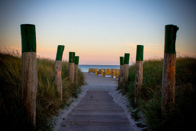 View of footpath at sunset