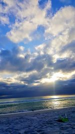 Scenic view of sea against sky at sunset