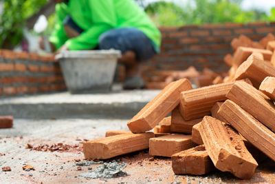 Full frame shot of stuffed toy at construction site