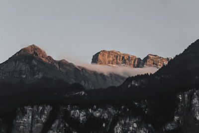 Scenic view of mountains against clear sky