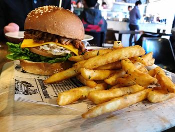 Close-up of burger