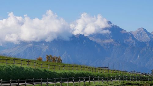 Scenic view of mountains against sky