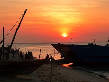 Scenic view of sea at sunset