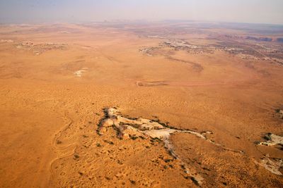 High angle view of desert land