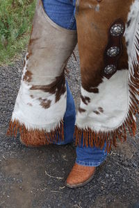 Low section of man standing on ground