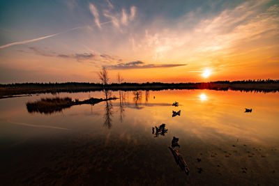 Sunset by the lake