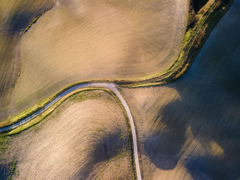 High angle view of cars on road