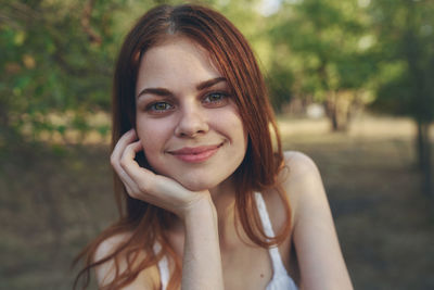 Portrait of smiling young woman