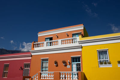 Colored houses in bo kapp, in cape town, south africa with houses painted in vibrant colors