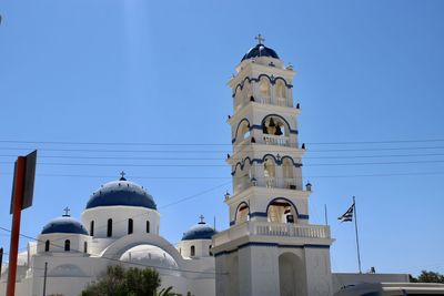 Low angle view of church against clear sky