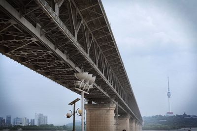 Low angle view of bridge against sky