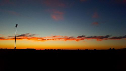 Silhouette of landscape at sunset