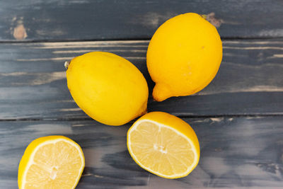 High angle view of fruits on table