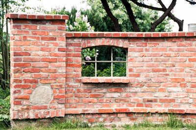 Brick wall of building